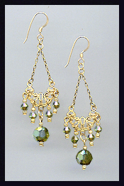 Vintage Style Olivine Aurora Earrings
