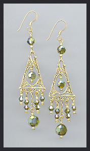 Deco Style Olivine Aurora Earrings