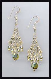 Olivine Aurora Vintage Style Earrings