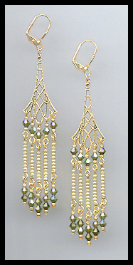 Swarovski Olivine Aurora Crystal Earrings