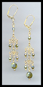 Olivine Aurora Crystal Earrings