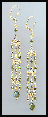 4" Olivine Aurora Chandelier Earrings