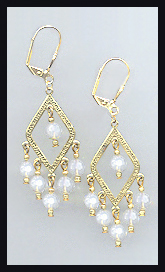 White Opal Crystal Earrings