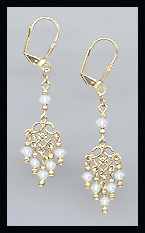 White Opal Dangle Earrings