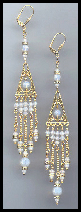 Swarovski White Opal Chandelier Earrings