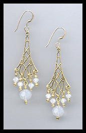 Vintage White Opal Earrings