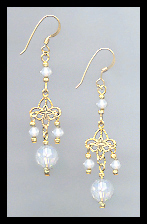 White Filigree Earrings