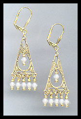  White Opal Filigree Earrings