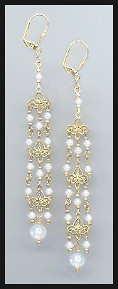 4" Opal White Chandelier Earrings