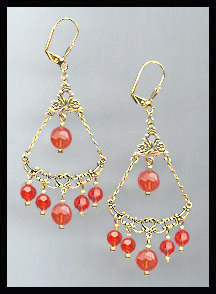 Hyacinth Orange Crystal Earrings