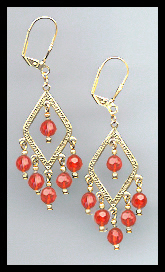 Orange Hyacinth Crystal Earrings