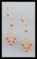 Orange Hyacinth Dangle Earrings