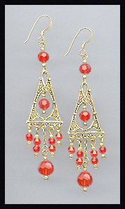 Swarovski Orange Earrings
