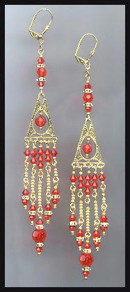 Swarovski Orange Hyacinth Chandelier Earrings
