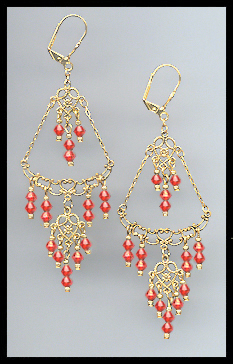 Orange Chandelier Earrings