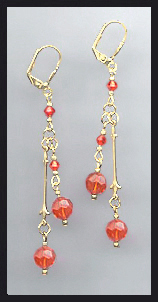 Hyacinth Orange Drop Earrings