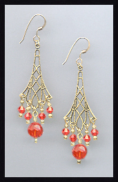 Vintage Orange Hyacinth Earrings