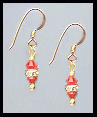 Mini Gold Hyacinth Orange Crystal Rondelle Earrings