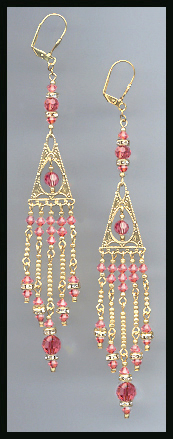 Swarovski Padparadscha Chandelier Earrings