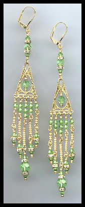 Swarovski Peridot Green Chandelier Earrings