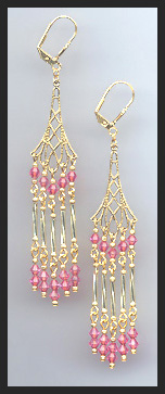Swarovski Rose Pink Crystal Earrings