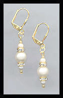 Simple Crystal Pearl Earrings