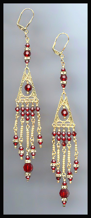 Swarovski Ruby Red Chandelier Earrings
