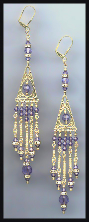 Swarovski Tanzanite Purple Chandelier Earrings