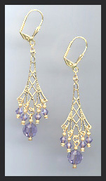 Vintage Tanzanite Purple Earrings