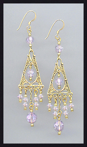Swarovski Lavender Earrings