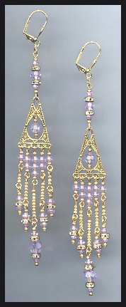 Swarovski Violet Chandelier Earrings