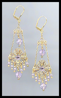 Swarovski Violet Chandelier Earrings