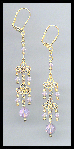 Lavender Crystal Earrings