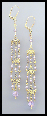 4" Violet Chandelier Earrings