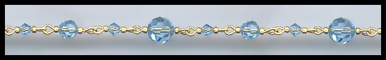 Basic Gold and Aquamarine Link Chain