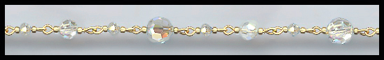 Basic Gold and Aurora Borealis Link Chain