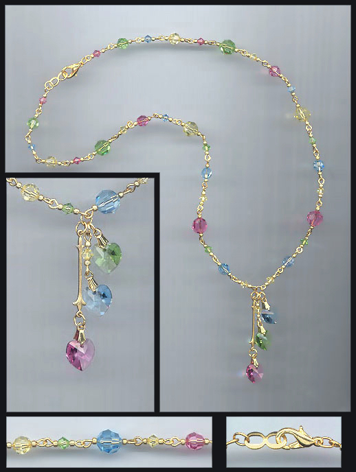 Swarovski Pastel Crystal Heart  Necklace