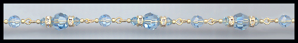 Gold Rondelle and Aquamarine Chain