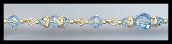 Hand Linked Gold & Aquamarine Chain