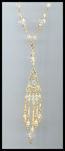 Deco Style Aurora Borealis Crystal Necklace