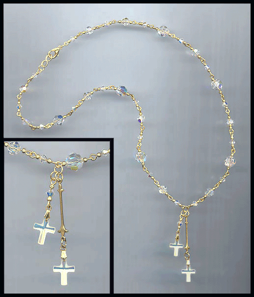 Aurora Borealis Cross Necklace