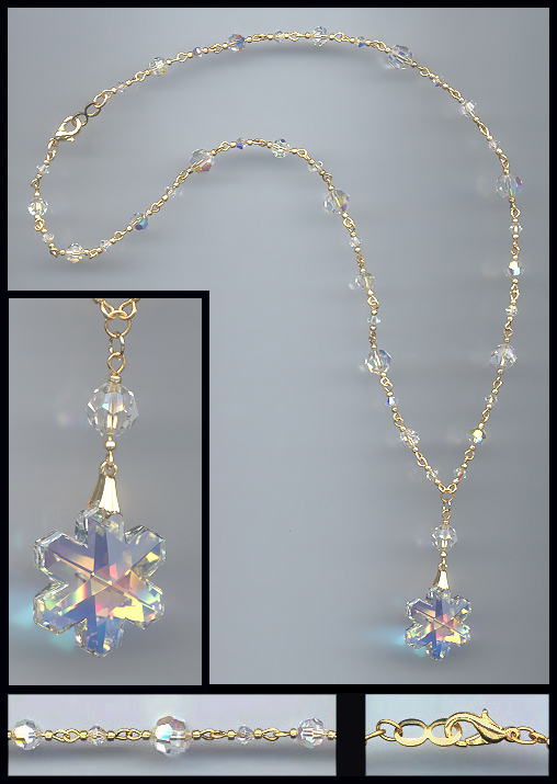 Aurora Crystal Snowflake Necklace