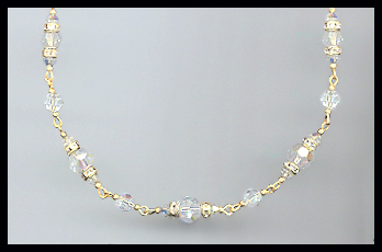 Swarovski Rondelle and Aurora Borealis Necklace