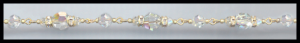 Gold Rondelle and Aurora Borealis Chain