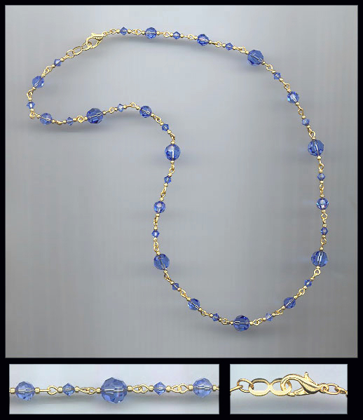Simple Light Blue Crystal Necklace