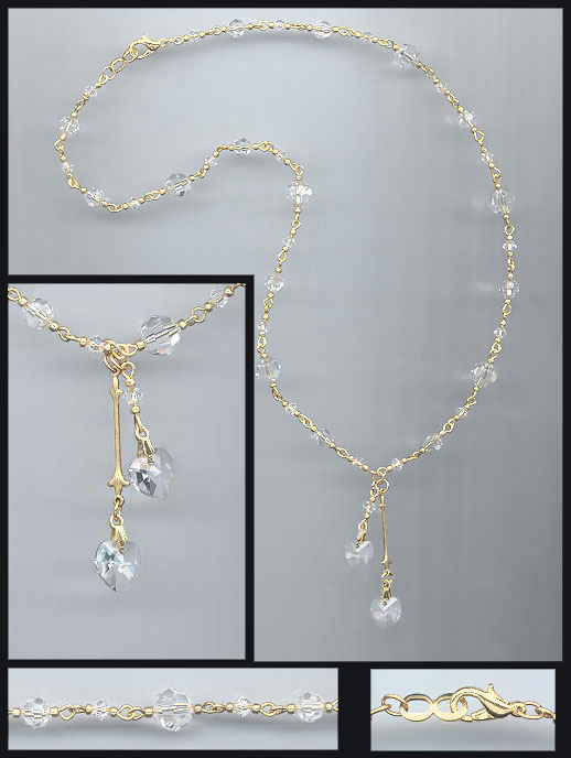 Clear  Double Heart Necklace