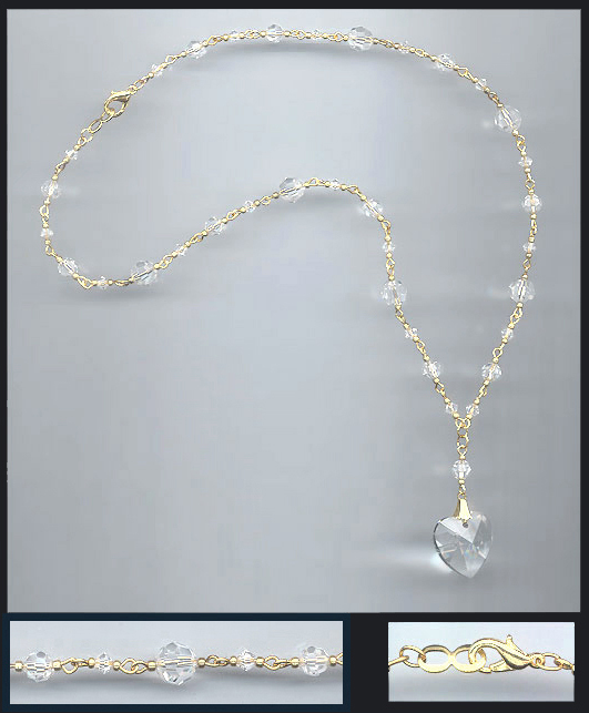 Large Crystal Heart Necklace