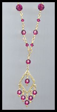 Fuchsia Pink Crystal Necklace