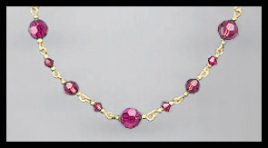 Simple Fuchsia Pink Crystal Necklace