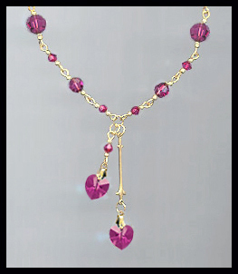 Swarovski Fuchsia Pink Heart Necklace